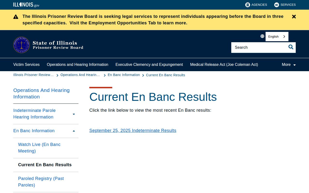 Illinois PRB results for Carroll County parole records